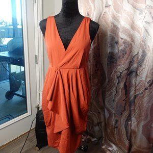 deep orange dress.